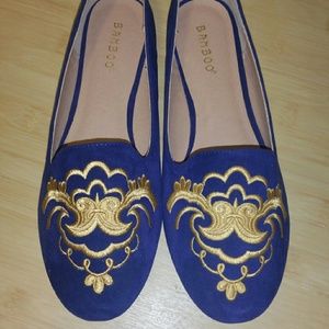 Royal Blue & Gold Flats