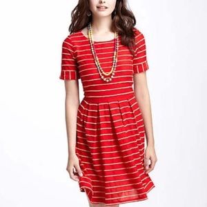 Anthropologie Scalloped Stripes Dress