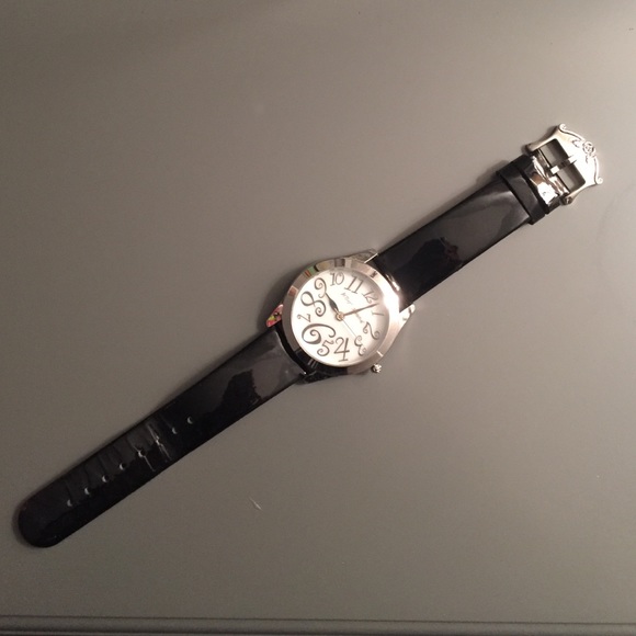 Betsey Johnson Black & Silver Watch
