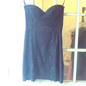 Black lace minidress
