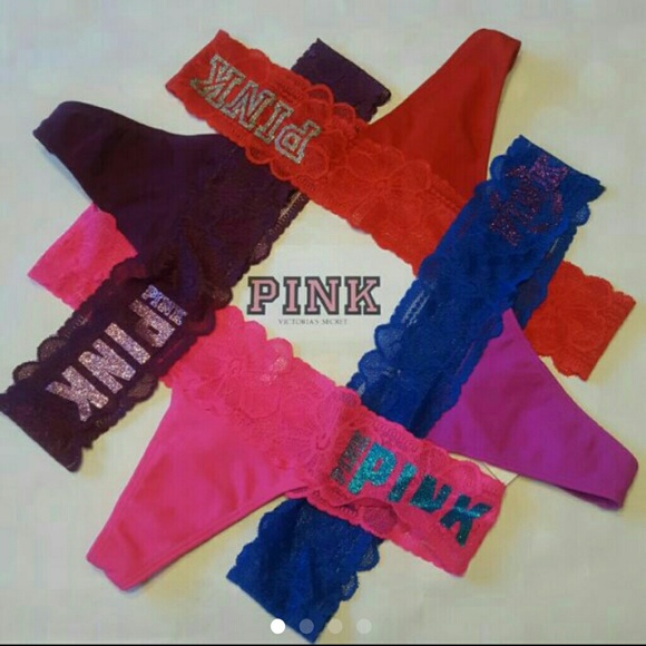 4 NWT V S PINK  ALLOVER TROPICAL LACE