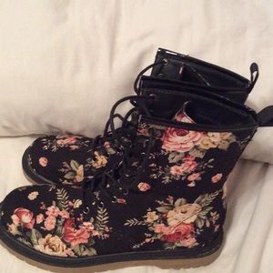 Floral Combat Boots