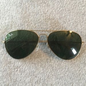 Authentic Ray-Ban Gold Aviator Sunglasses