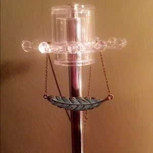 Forever 21 Teal Leaf Necklace