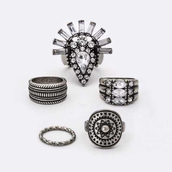 • Crystal Tribal Rings Set • - Picture 2 of 2