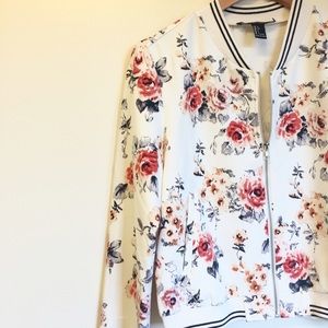F21 || Floral Bomber Jacket