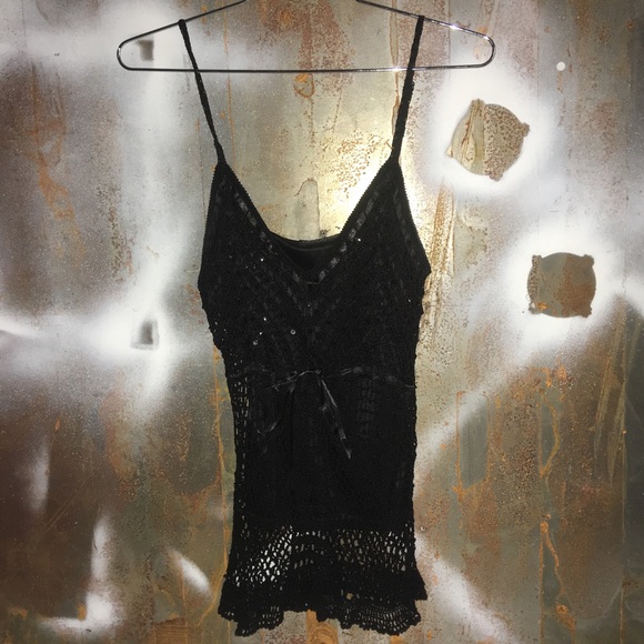 Black sequins top