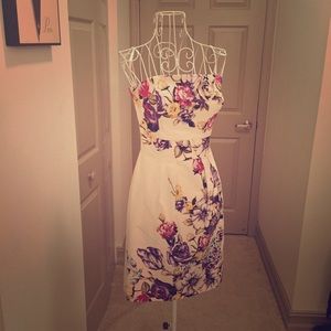 WHBM strapless floral dress