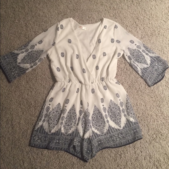 White printed romper