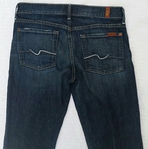 7 FAM straight leg dark wash jeans
