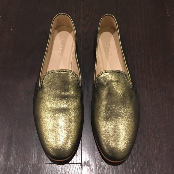 NEW J Crew bronze metallic suede loafers 8/8 1/2