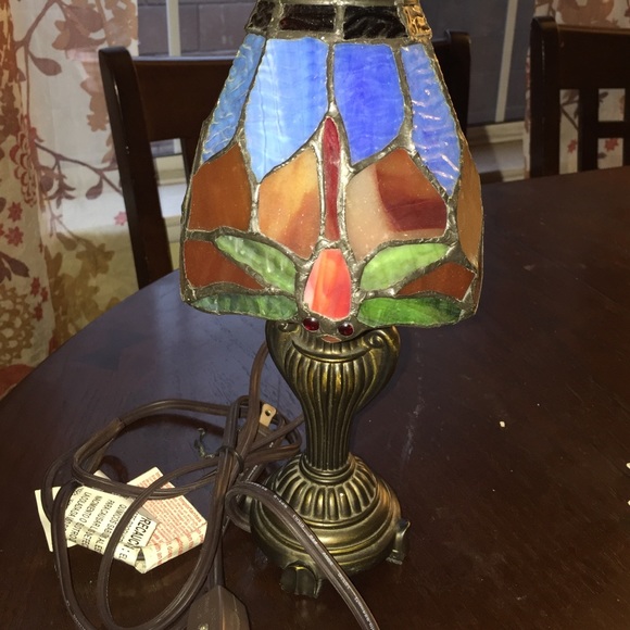 Dragonfly glass tinted lamp