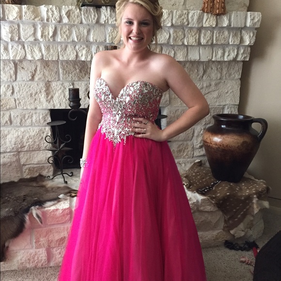 Crystal beaded strapless sweetheart prom dress - Picture 1 of 3