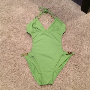 Michael Kors green cut out one piece