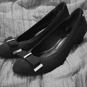 Dana Buchman Black Suede Dress Wedges