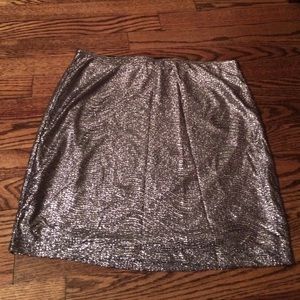 Silver metallic mini skirt