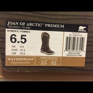 Sorel Joan of Arctic Premium Boot 6.5 Peatmoss