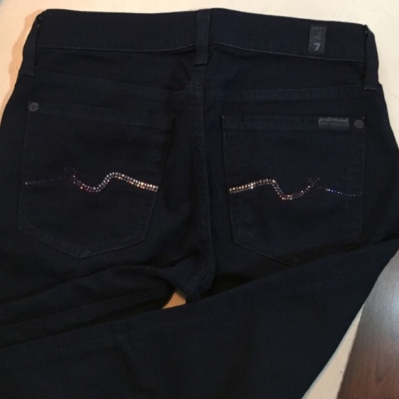 Dark wash navy 7 for all mankind boot cut jeans