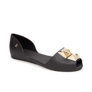 Melissa black gold fresh bloom jelly flats