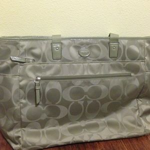 Authentic coach olive green baby bag