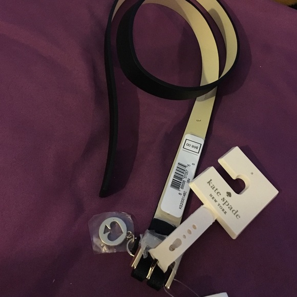 kate spade leather belt with spade charm.