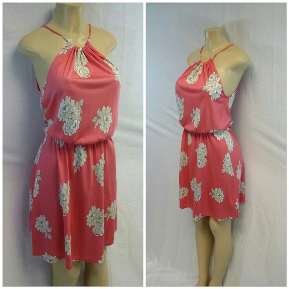 Old Navy Dresses & Skirts - OLD NAVY Pastel Coral tie Neck Dress size S
