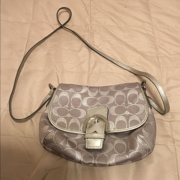 Silver coach purse