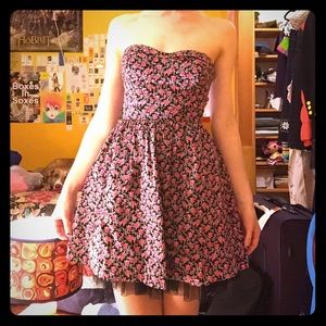 Floral Strapless Dress