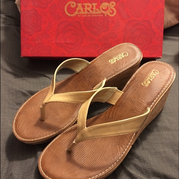 Carlos Santana -- Nude ( Tan ) wedges.. - Picture 1 of 2