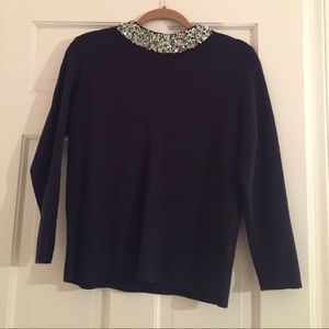 J.Crew Embellished Mock Neck Pullover Size S