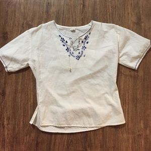 Vintage, Embroidered Cotton Shirt