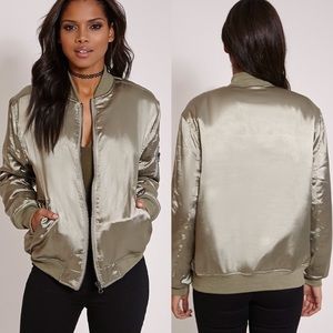 Pretty Little Thing Satin Bomber Jacket