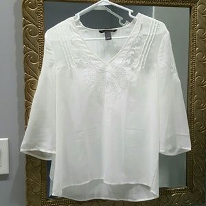 White semi sheer Victorias Secret blouse