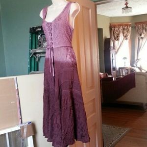 Ombré purple flowy maxi peasant dress