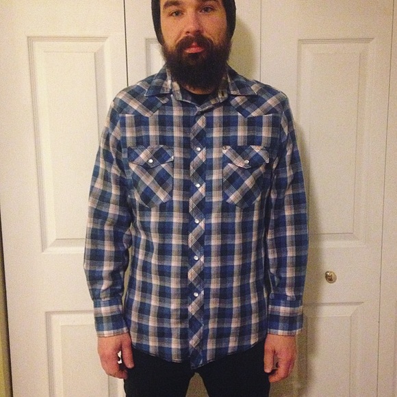 Men's Wrangler Blue Western Shirt
