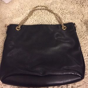 Black forever 21 purse with gold chain handles