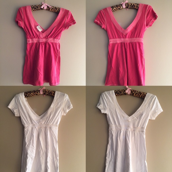 Abercrombie and Fitch causal top Pink & White