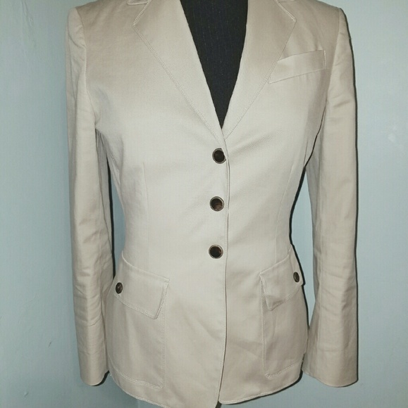 Structured Petite Khaki Jacket Professional Chic - Picture 2 of 4