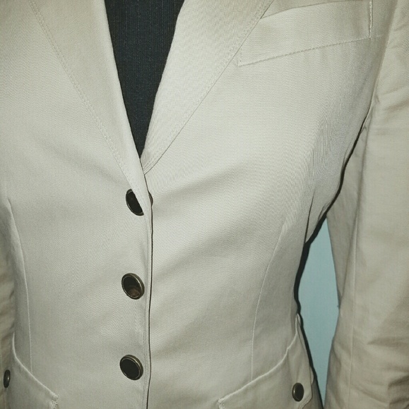 Structured Petite Khaki Jacket Professional Chic - Picture 3 of 4
