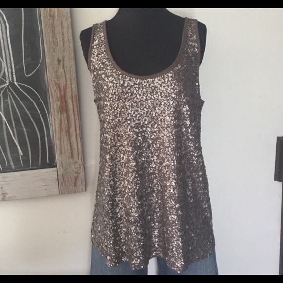 JCrew Grey sequin top
