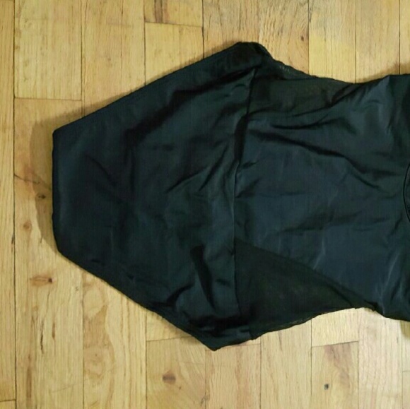 New Solid Black Padded Monokini Swimwear Mesh - Picture 2 of 3