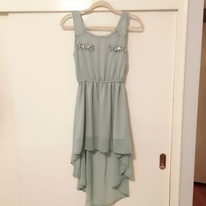 Rhinestone high low chiffon dress