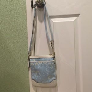 PRICE REDUCED!!!  Coach Purse Baby Blue/white