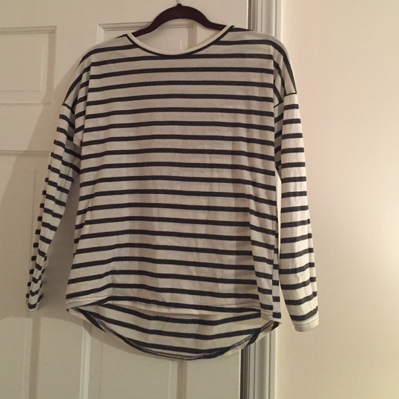 Forever 21 Striped Dolman Dropped Shoulder Tee S