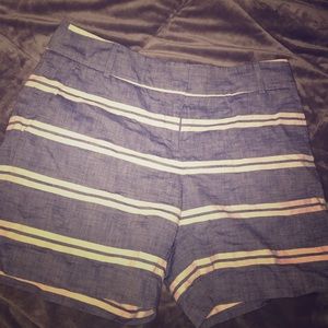 Ann Taylor Loft Riviera shorts, chambray/white