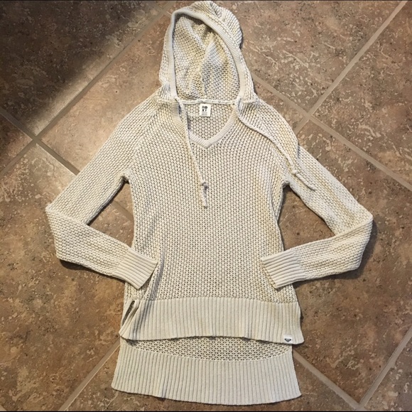 Roxy beige sweater pink waffle thermal, scrapbook