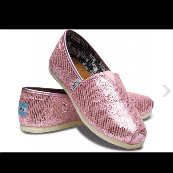 Toms pink sparkle youth girls sz 6
