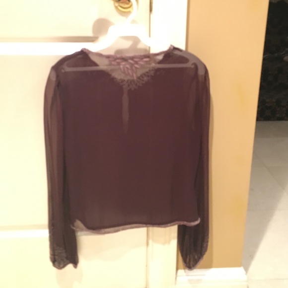 FINALSALE EmmaBlack Silk Embroidered Boho Blouse 2 - Picture 4 of 4