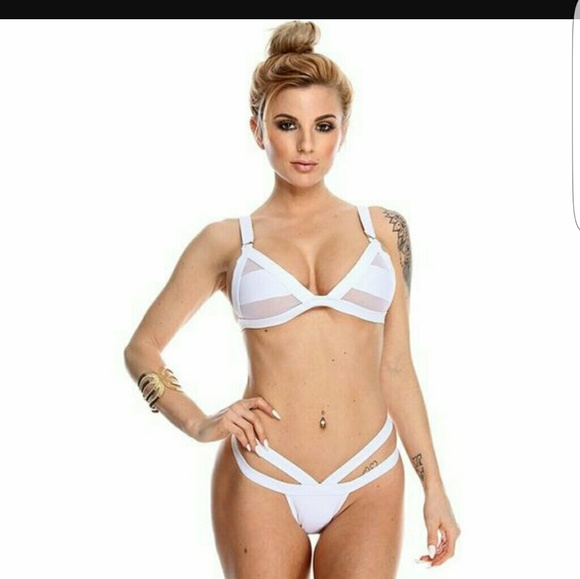 Sexy Thong Bikinis Hollow Out Swimwear Women Mesh - Picture 2 of 5