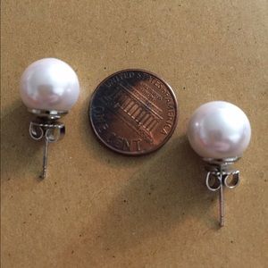 Large Faux Pearl Earrings